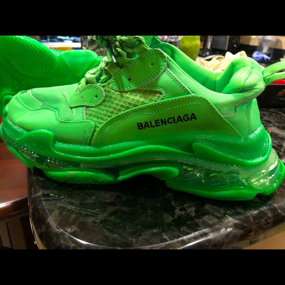 Neon green balenciaga triple s